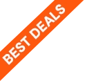 Orange background with white diagonal text reading "BEST DEALS.